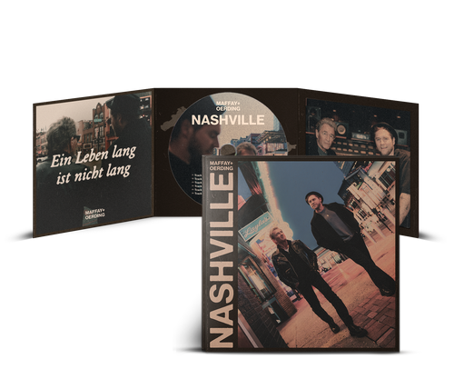 Nashville CD jewel case with artwork featuring a performer portrait and skyline